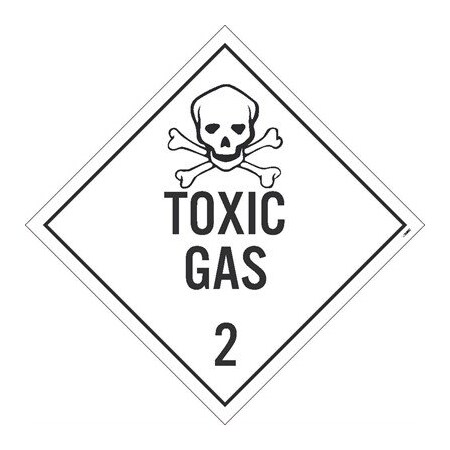 Nmc Toxic Gas 2 Dot Placard Sign, Material: Rigid Plastic DL133R